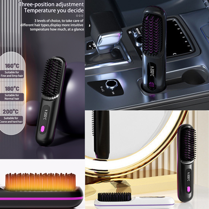 2 in 1 hair straightener and curler brush