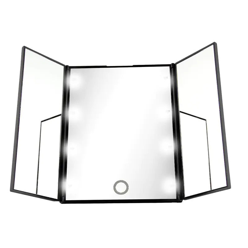 Tri-fold makeup mirror