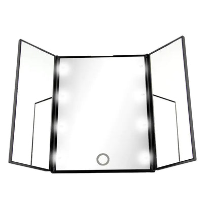 Tri-fold makeup mirror